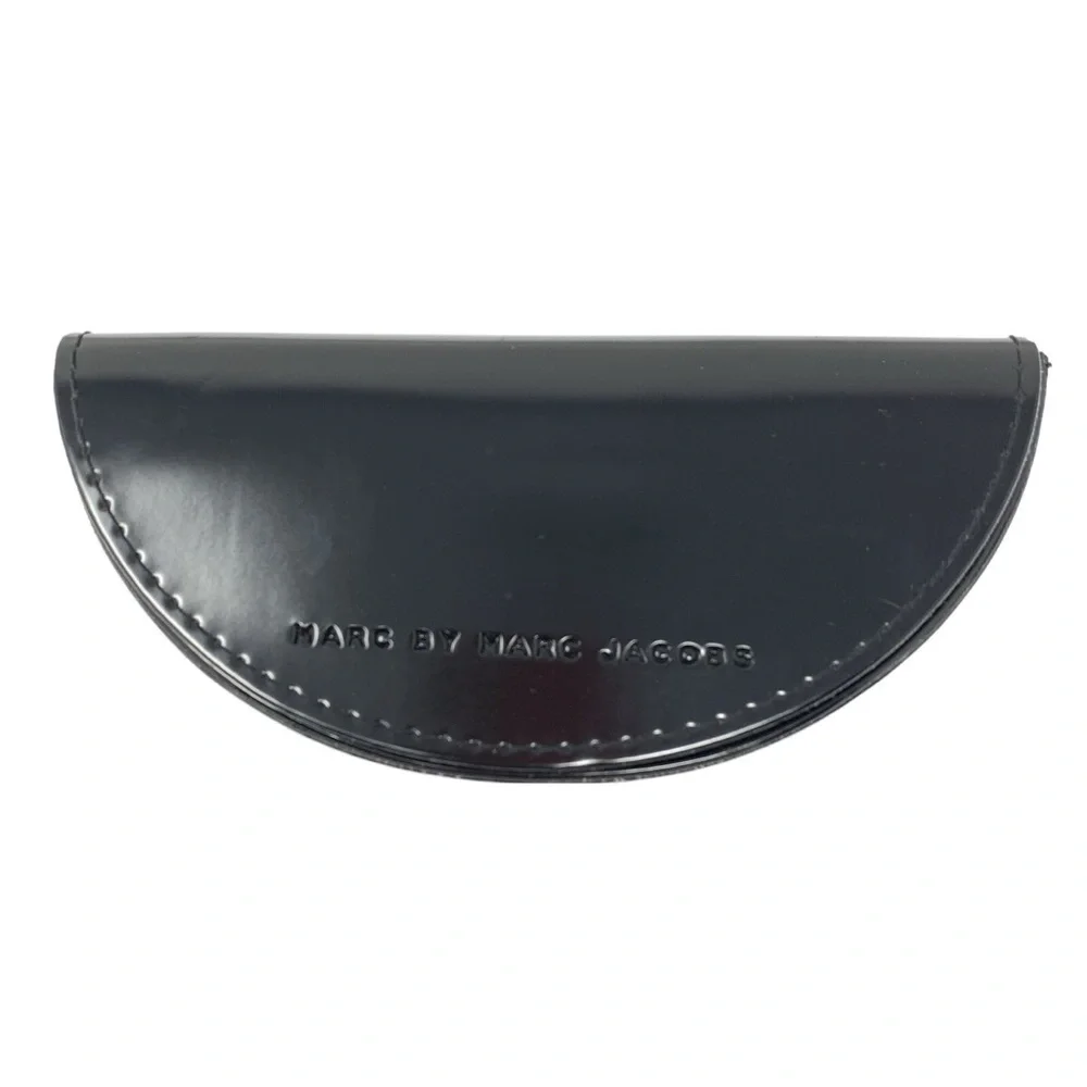 Marc by Marc Jacobs Black Patent Leather Half-Moon Eyeglass Case